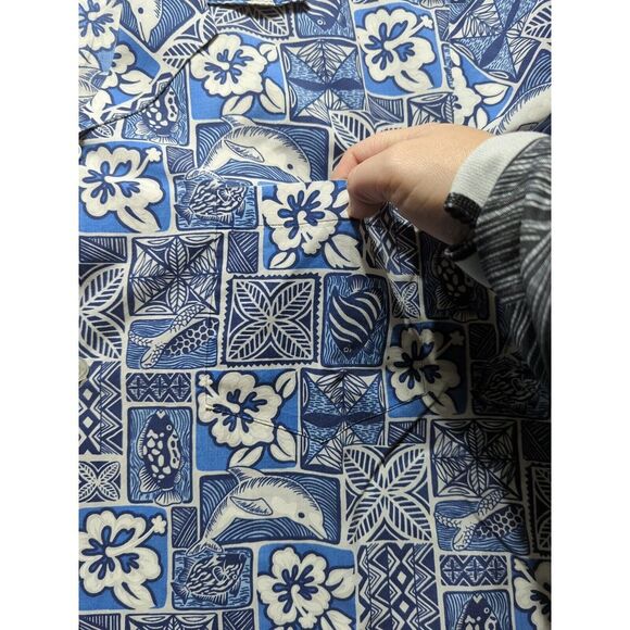 Vintage KY's International Fashion Hawaiian Shirt Men's Size XL Blue - Picture 6 of 8